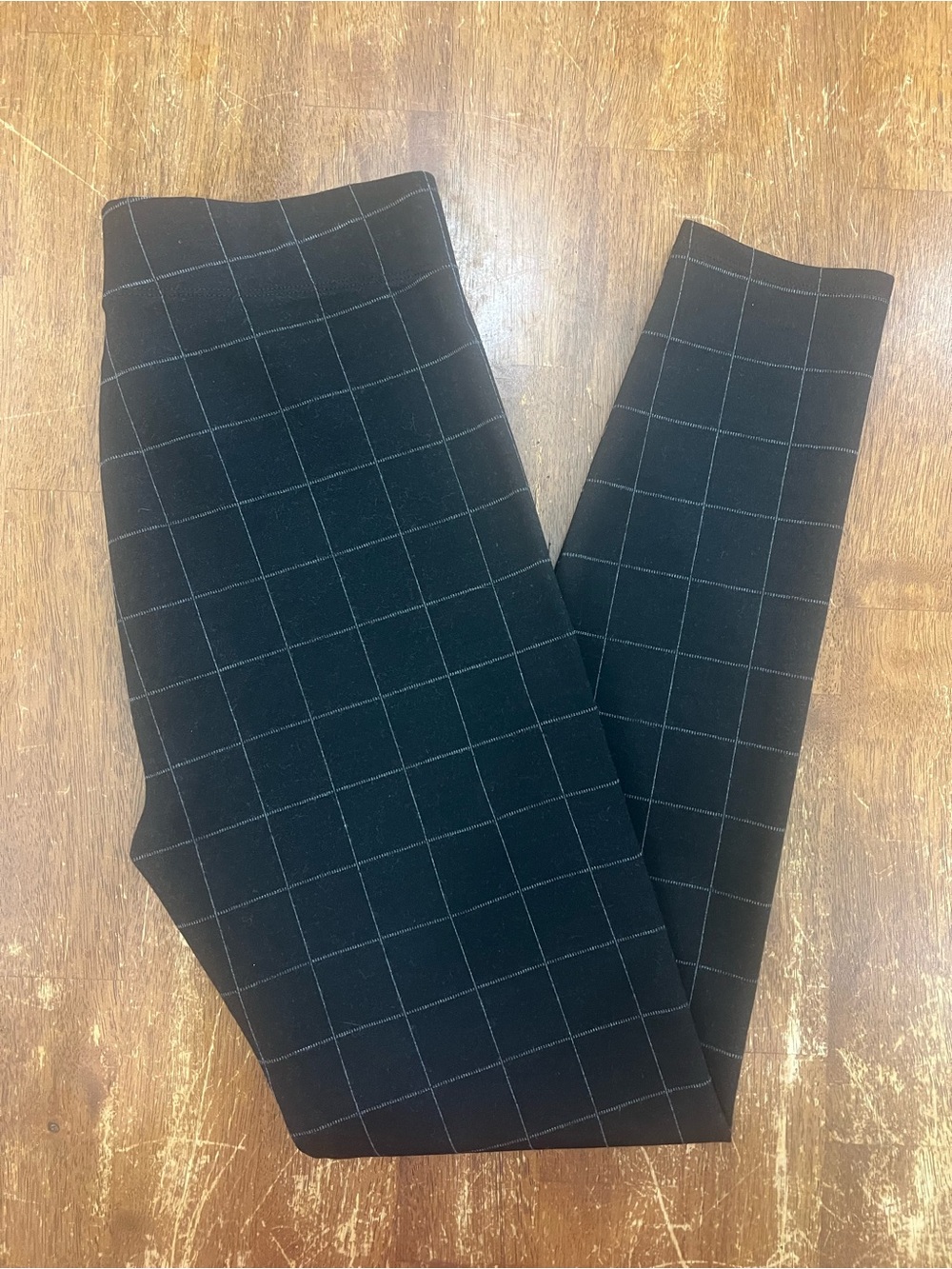 Ann Taylor Black Pants with Subtle Windowpane Stitching